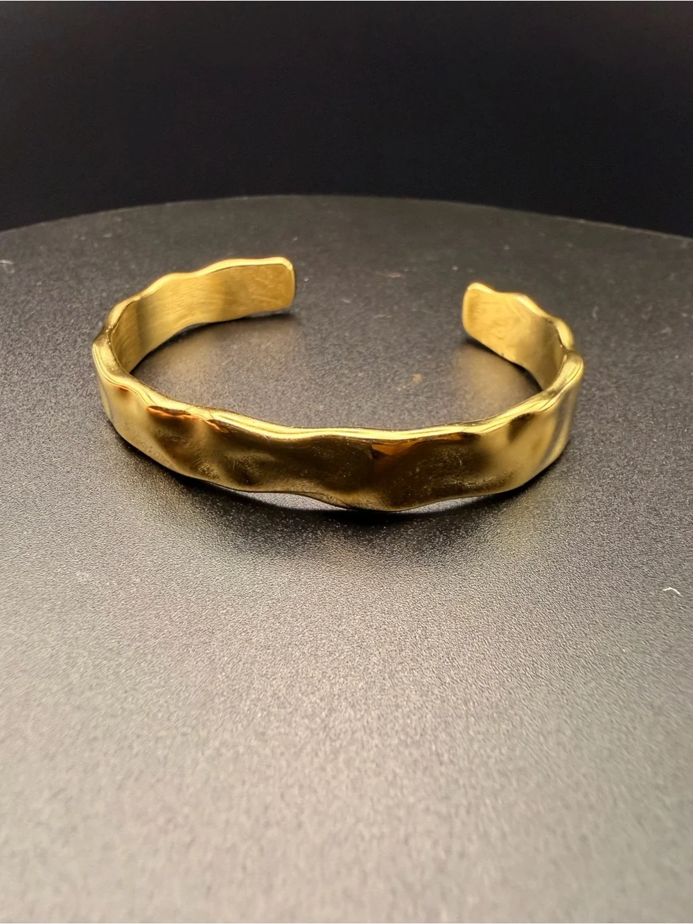 18K Gold-Plated 316L Stainless Steel Adjustable Cuff Bracelet